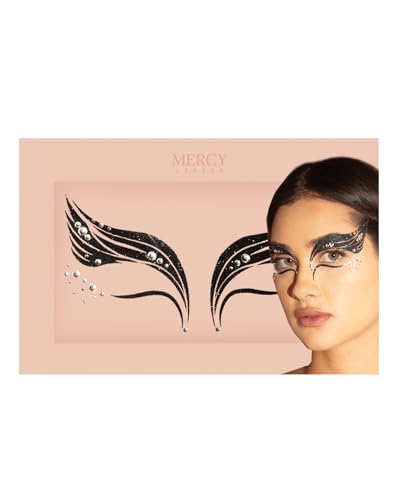 Black Swan Face Jewels - Reusable Adhesive Gem Stickers