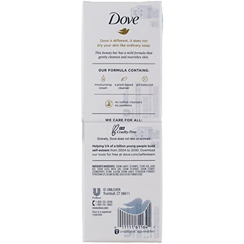 Dove Beauty Bar Gently Cleanses and Nourishes Sensitive Skin Effectively Washes Away Bacteria While Nourishing Your Skin, White, 3.75 Oz, 6 Count