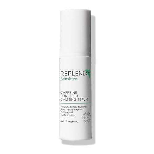 Replenix Medical-Grade Caffeine Fortified Calming Face Serum with Hyaluronic Acid for Sensitive Skin (1 Fl. Oz)