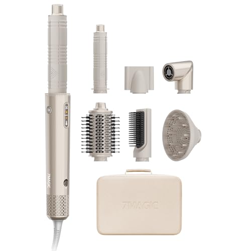 7MAGIC 7-in-1 Hair Dryer Brush with Auto-Wrap Curlers