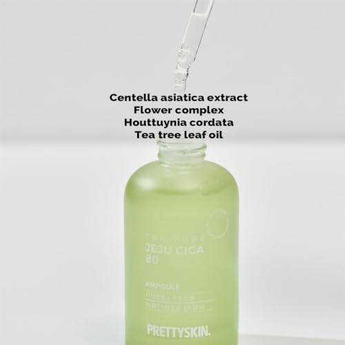 PRETTYSKIN Jeju Centella Asiatica 80% Soothing Ampoule ? Calming Serum for Sensitive Skin with Tea Tree & Flower Complex, Hypoallergenic & Dermatologist Tested 1.69 fl. oz.
