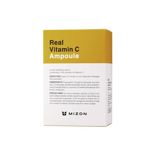 MIZON Real Vitamin C Ampoule, Pure Vitamin C, No Water Added,10 Ingredients, Nutrition, Face Moisturizer (0.51 fl. Oz)