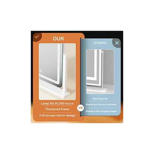 Arched Makeup Vanity Mirror with Lights 17.2" Large LED Lighted Mirror, Hollywood Make Up Mirror with Lighting, Smart Touch, 360¡Æ Rotation, (Gold,Gift Box)