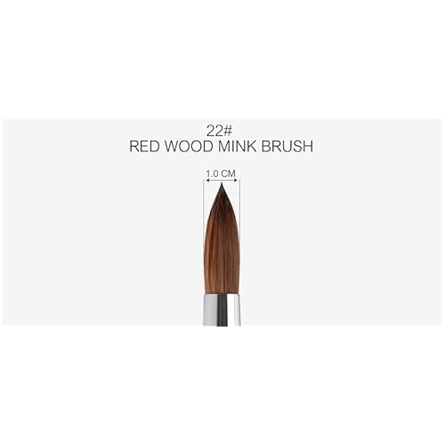 KADS Kolinsky Acrylic Nail Brush Oval Shape Nail Art Brush Pen Manicure Brushes (Red Wood Holder, 22#)