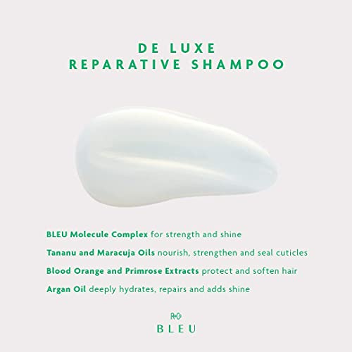 R+Co BLEU De Luxe Reparative Shampoo ? Hydrates, Strengthens, Adds Shine, Repairs Coarse, Fragile, or Damaged Hair, Seals Cuticles, Improves Texture and Elasticity, Vegan, 8.5 oz