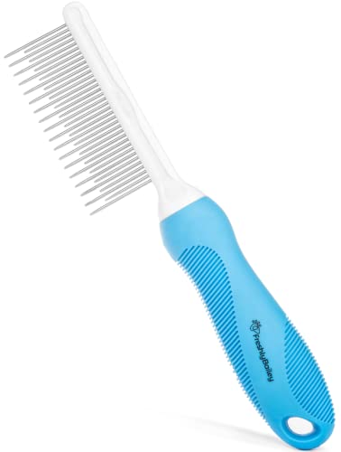 Pet Grooming Comb for Long & Curly Hair - Detangler Brush for Dogs & Cats