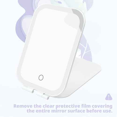 Travel Makeup Mirror, Portable Mirror with 3 Adjustable Light Settings, USB-Rechargeable Vanity Mirror with Lights£¬Gift for Women and Girls