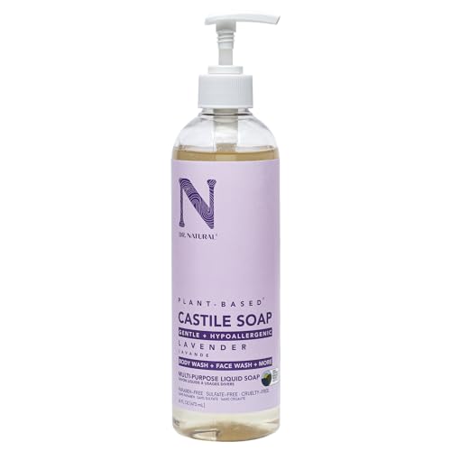 Dr. Natural Castile Liquid Soap, Lavender, 16 oz - Plant-Based - Made with Organic Shea Butter - Rich in Coconut and Olive Oils - Sulfate and Paraben-Free, Cruelty-Free - Multi-Purpose Soap