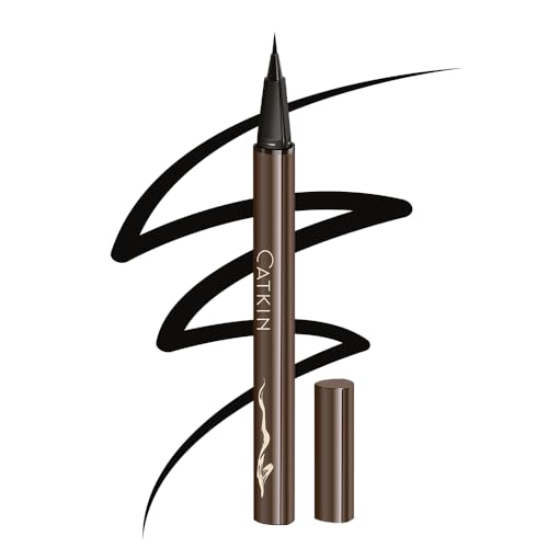 Catkin Liquid Eyeliner Pen Ultra-fine Waterproof Smoothy Stay 24 hrs Long Lasting Quick Drying for Sensitive Eyes Alcohol Free Very Black