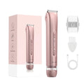 Bikini Trimmer for Women 2 IN 1 Electric Razors IPX7 Waterproof Wet & Dry Use Womens Electric Razor Dual Head Shaver for Bikini Underarm Leg Arm Body Face, Pink