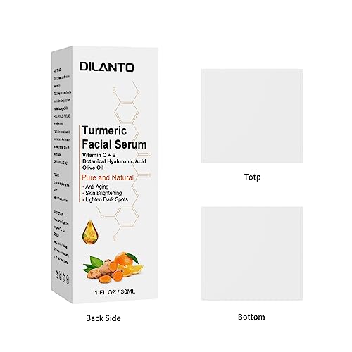 Natural Turmeric Serum, DILANTO Turmeric Serum Anti-Aging Face Serum with Vitamin C and Botanical Hyaluronic Acid, Hydrating for All Skin Types (1 FL OZ)