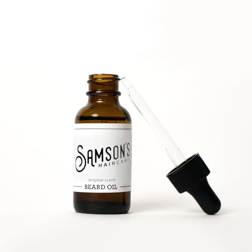 SAMSON'S HAIRCARE Beard Oil, Moisturizing, Softening, For Itchy Dry Skin and Coarse Facial Hair, 1 oz.