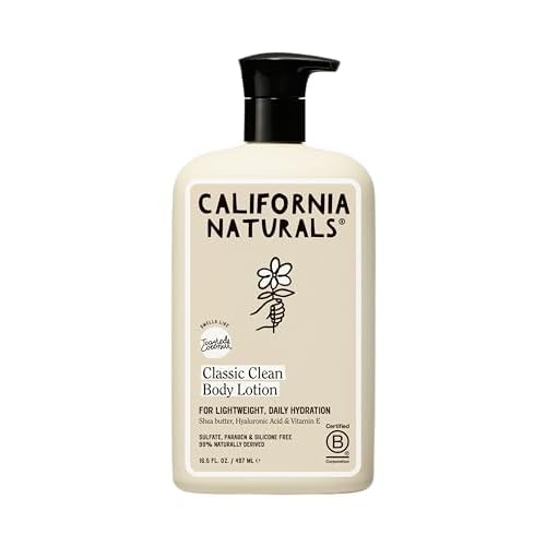 California Naturals Classic Clean Body Lotion, Lightweight Daily Body Lotion for Soft Hydrated Skin, Naturally Scented, Vegan, Cruelty, Paraben & Phthalate Free, 16.5 oz