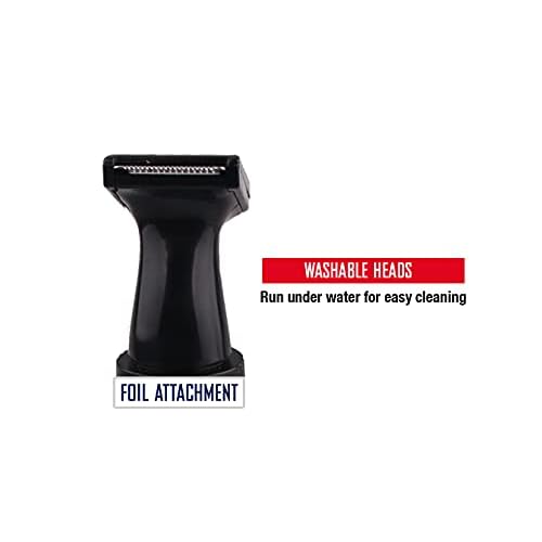 Barbasol Battery Powered Electric Ear and Nose Trimmer With Stainless Steel Blades, Foil Attachment, Detail Trimmer and Stand