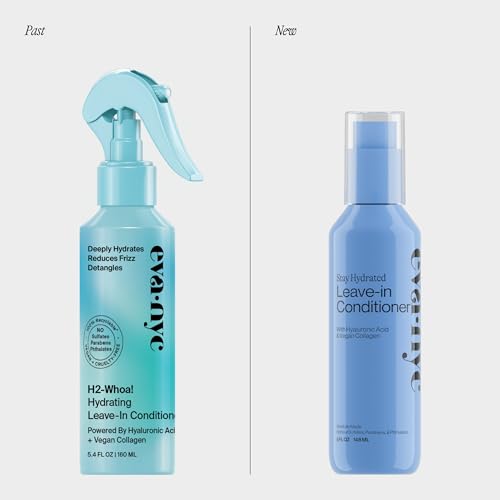 Eva NYC Hydrating Leave-In Conditioner Spray - Hyaluronic Acid + Vegan Collagen - Detangler + Heat Protectant - Lightweight Formula - Hydrating Deep Conditioner for Dry Hair - Jasmine Scent - 5 fl oz