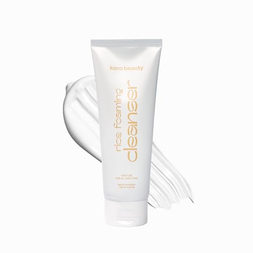 Kara Beauty Rice Foaming Cleanser Lightweight Face Wash with Rice Bran Extract and 5 Layer Gentle Foaming Facial Cleanser Travel Size Face Wash for Daily Skin Care Cleansing Brightening for Women