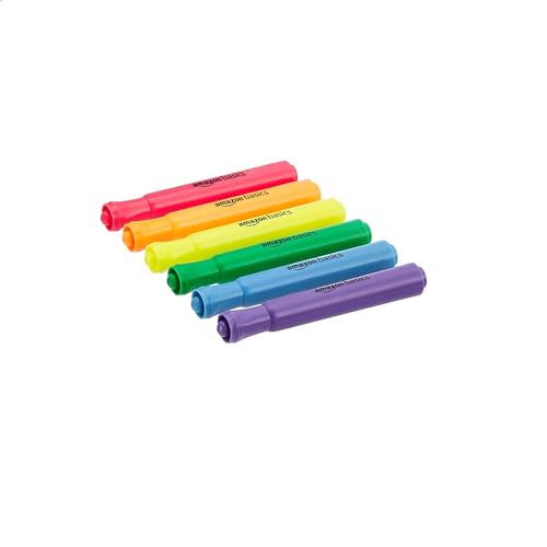 Amazon Basics Tank Style Highlighters - Chisel Tip, Assorted Colors, 12-Pack