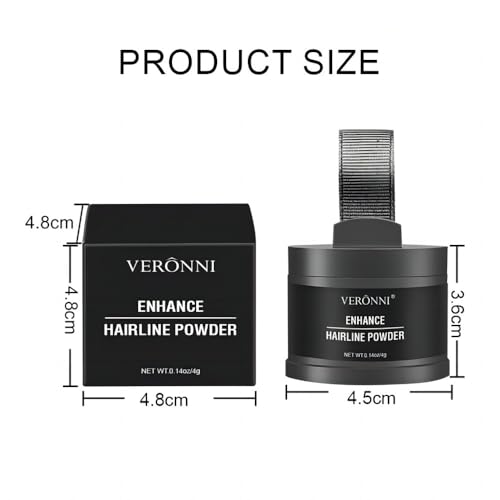 Hairline Powder Root Touch Up Hair Color, Instant Hairline Powder for Thinning Areas and Gray Hair Coverage, Natural and Non-greasy Root Cover up for Women and Men (Black, 03)