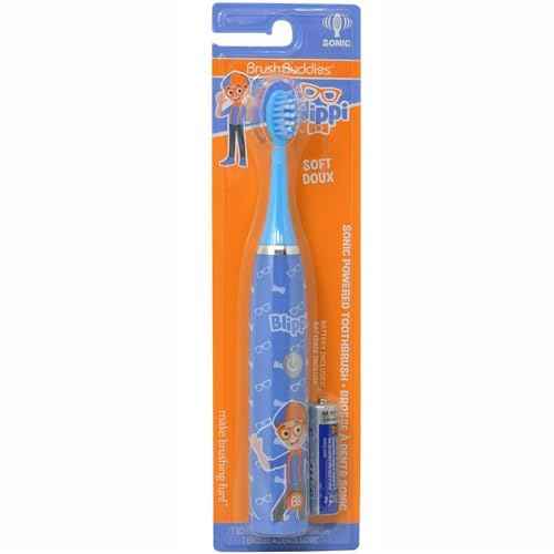 Brush Buddies Blippi Electric Toothbrush for Kids, Battery Powered Sonic Toothbrush, Soft Bristles, Children¡¯s Toothbrush for Boys & Girls, Toddler Oral Care, Blippi Character Design