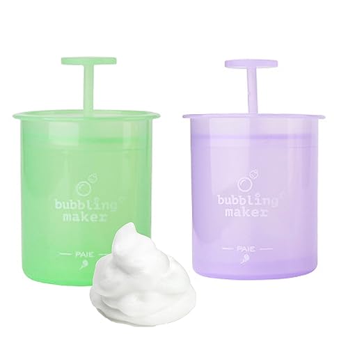 Misforu Face Foam Maker 2 PCS Facial Cleansing Tool Rich Cream Foamer Deep Cleanser Foam Maker Cup Cleansing Foaming Maker for Wash Facial Skin (Large Pink)