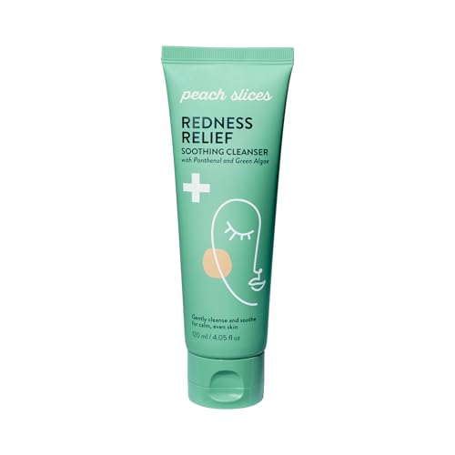 Peach Slices - Redness Relief Soothing Cleanser (4.05 oz) - Gently Cleanse and Soothe - Calm, Even Skin - Panthenol, Green Algae, & Rhodomyrtus - Vegan, Cruelty Free, Korean Skin Care & Beauty