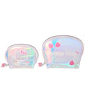 Hello Kitty Makeup Bag Set - Large & Small Clear Travel Pouches