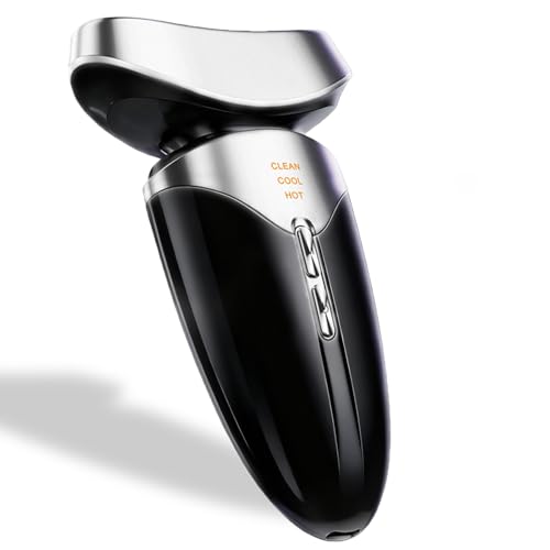 Red Light Beauty Device for Face and Neck, Based on High-end Red and Blue LED Light, Facial Cold and Hot, Vibration Technology, 3 Color Led Face and Neck Beauty Device for Home Use, Jet-Black