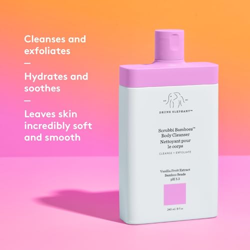 Drunk Elephant Scrubbi Bamboes Body Cleanser - 240 ml/8 fl oz - Sulfate-Free Body Scrub Wash - Clean Clinical Skincare - Cruelty-Free - Dermatologist Tested - Free of Essential Oils, Silicones, SLS