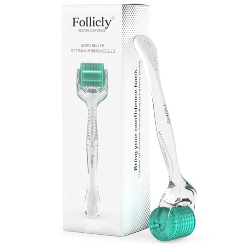 Follicly Derma Roller – 192 Titanium Microneedles for Hair & Skin