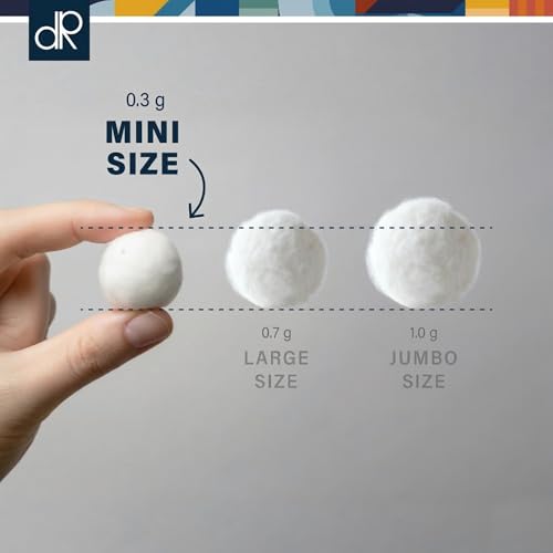 DecorRack 300 Count Mini Cotton Balls - Soft & Hypoallergenic for Beauty & Household