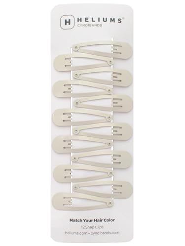 Heliums 2 Inch Snap Clips - Light Blonde Off White - 12 Count, Metal Hair Barrettes for Women, Thin Hair and Kids, Enamel Matte Finish Blends with Hair Color