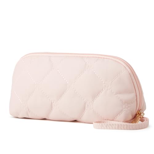 YTL Quilted Makeup Bag, Full-Open Cosmetic Organizer for Travel
