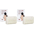 OMIC Lighten-Up Lactic Acid Exfoliating Soap, 7.7 oz / 200 g, Brightening Bar, AHA Soaps for Knees, Body, Armpits, with Shea Butter, Apricot, Milk Protein (Pack of 2)