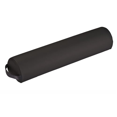 EarthLite 3/4 Round Massage Bolster Pillow for Back & Knee Support - Black