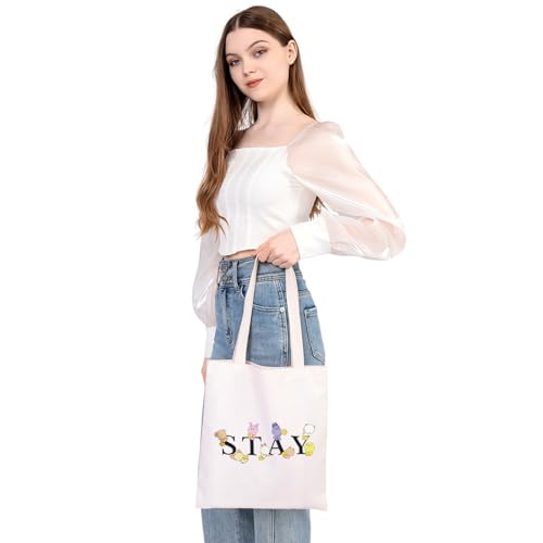 MEIKIUP Stay Fandom Makeup Bag Korean Group Makeup Bag Gift Character Cosmetic Bag Korean Group Fans Gift (STAY Tote Bag)