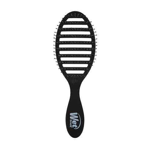Wet Brush Speed Dry Hair Brush, Black Frost - Vented Design & Soft HeatFlex Bristles Are Blow Dry Safe - Ergonomic Handle Manages Tangles - Pain-Free Hair Accessories