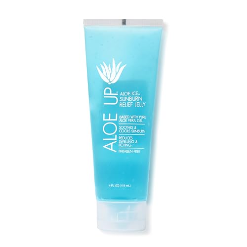 Aloe Up Sport Sunscreen Lotion SPF 50 and Aloe Ice Sunburn Relief Jelly - Bundle with Sun Screen Protector for Face and Body and After Sun Gel - With Pure Aloe Vera Gel - Reef Friendly - 2 Items