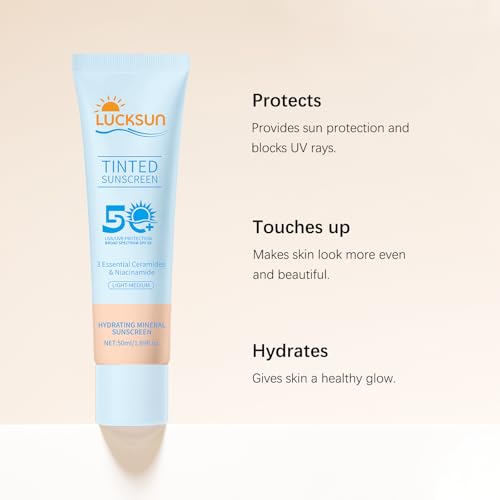 Tinted Mineral Sunscreen SPF 50-2-in-1 Makeup & Sunscreen for Natural Glow, Broad Spectrum Protection + Skincare Benefits All Skin Types (#002, 1.69 Fl Oz (Pack of 1))