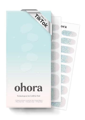 ohora Semi Cured Gel Nail Strips - 30 Wraps, Long Lasting