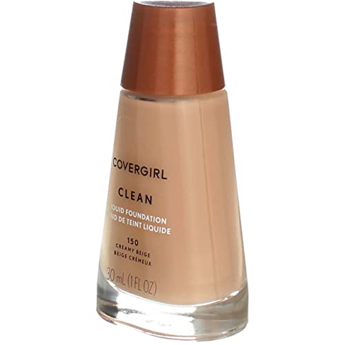 CoverGirl Clean Liquid Makeup, Creamy Beige [150], 1 oz (Pack of 4)