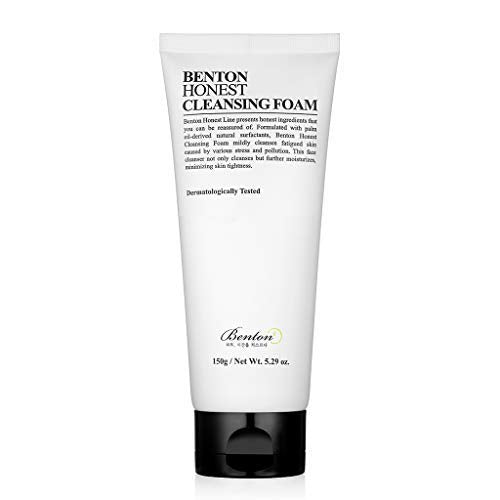 Benton Honest Cleansing Foam, 150g, Moisturizing, Soothing, Sensitive Skin, Dehydrated skin, Dermatologically Tested, Camelia Japonica Seed Oil, Palm oil derived surfactant