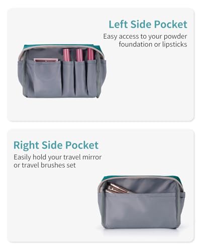 Narwey Small Makeup Bag with Compartments - Teal