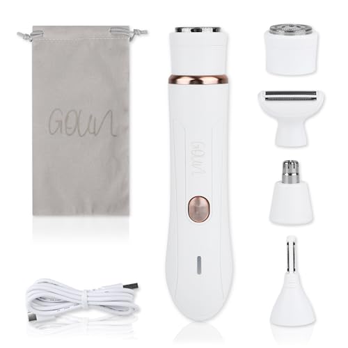 4-in-1 Facial Hair Removal for Women, Electric Painless Shaver, USB Rechargeable, Lip Chin Cheek Trimmer