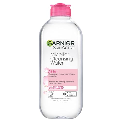 Garnier SkinActive Mizellenwasser für alle Hauttypen, Gesichtsreiniger und Make-up-Entferner, 13,5 Fl Oz (400 ml), 1 Stück (Verpackung kann variieren)
