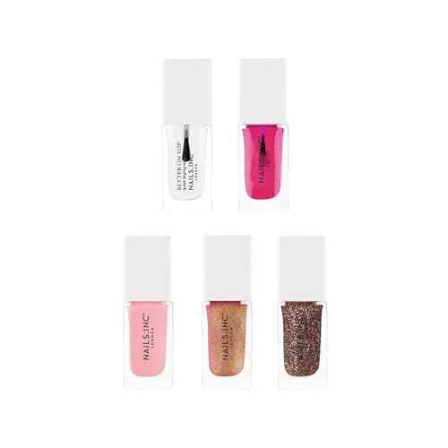 Nails Inc London Town House Nail Polish Set, Limited Edition, Holiday Stocking Stuffer, Women & Girls, Quick Dry, Air Dry, High Shine, Long Lasting, Ultra Glossy, Manicure, Trendy 5 Piece Gift Set
