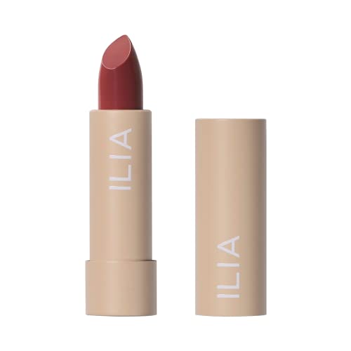 ILIA - Color Block Lipstick | Non-Toxic, Vegan, Cruelty-Free, Hydrating + Long Lasting, No Budge Color with Full Coverage (Rosewood (Soft Oxblood With Neutral Undertones), 0.14 oz | 4 g)