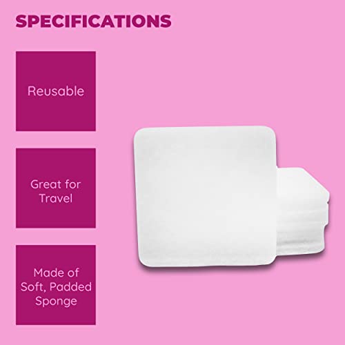 Jacent Mini Exfoliating Facial Sponges - Square Cleansing & Makeup Removal Pads