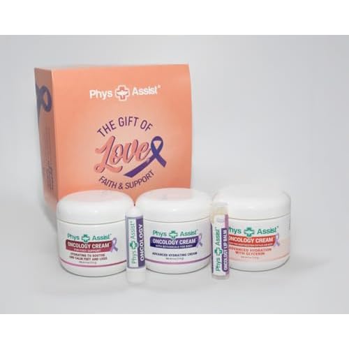 PhysAssist Bundle Oncology Kit - Comfort Kit For Chemo Patients. Essentials for Face, Body & Feet. Includes Oncology Botanicals, Recovery and Foot Support. (3-4 oz), lip balm and nausea inhaler
