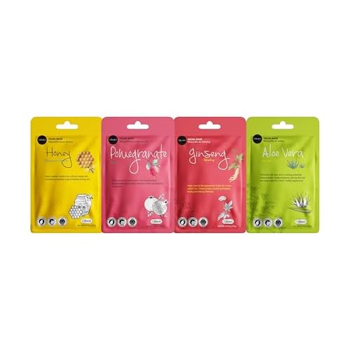 celavi Face Mask Set Korean Beauty Essence Facial Paper Sheet Mask Korea Skin Care Moisturizing 4 Packs of each 12 New flavors K-Beauty Skincare 48 masks in a pack Made in Korea