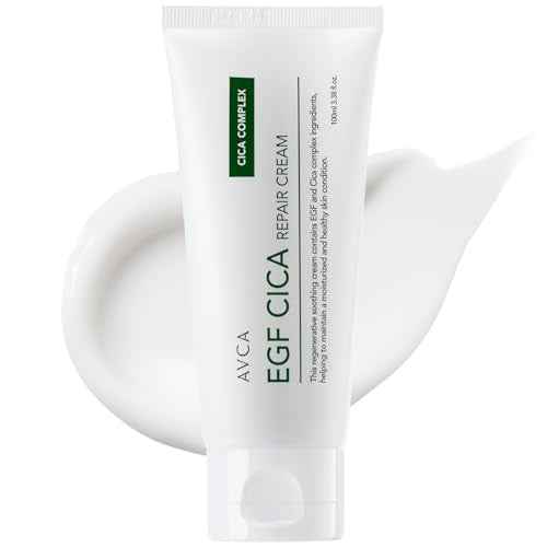 AVCA EGF Cica Repair Cream 100ml (3.38 fl. oz) ? Fragrance-Free Moisturizer for Sensitive Skin with Centella & Aloe, fast-absorbing, dermatologist tested, K-Beauty